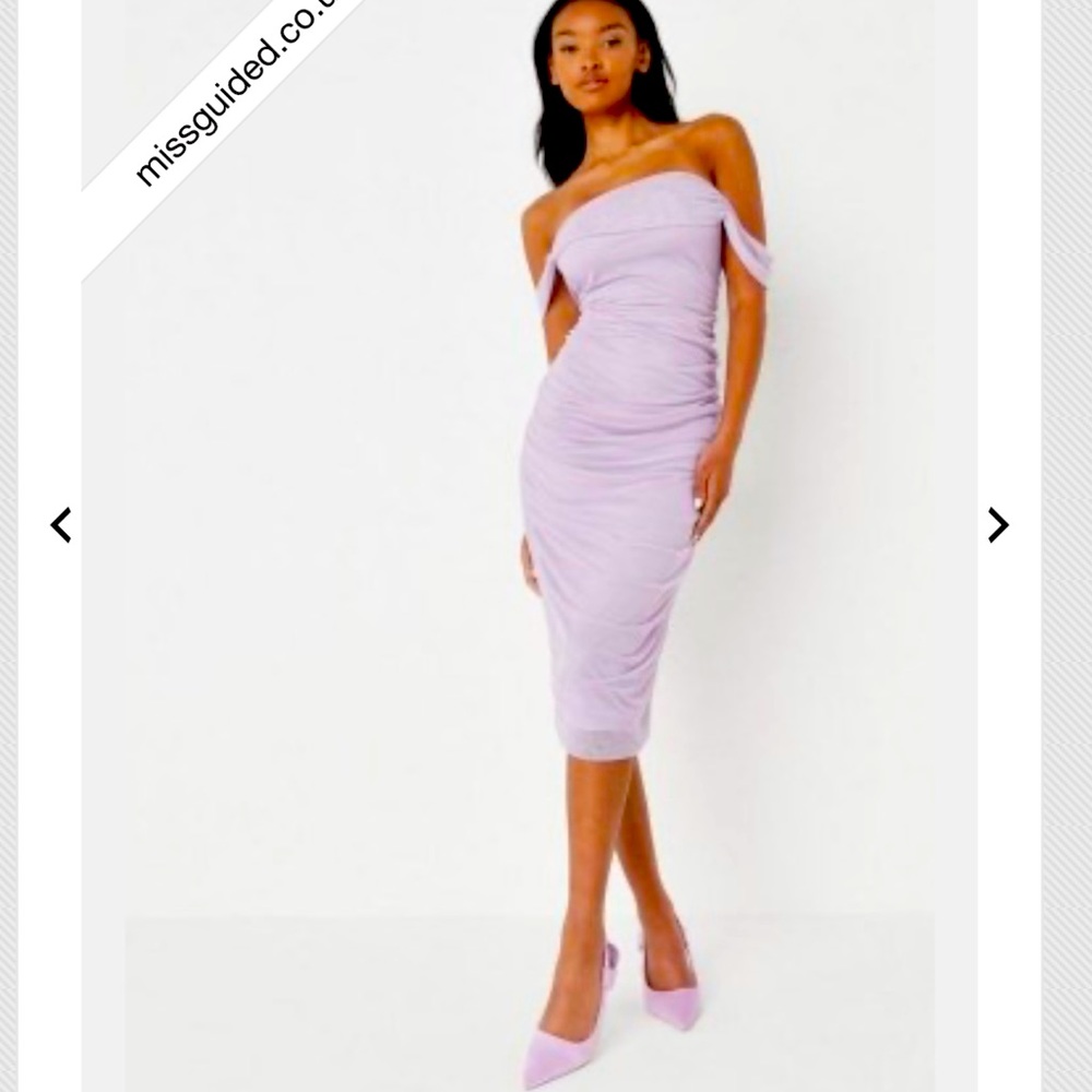 Sold on ebay. Missguided mesh runch midi dress NWT never worn. Lilac sz4